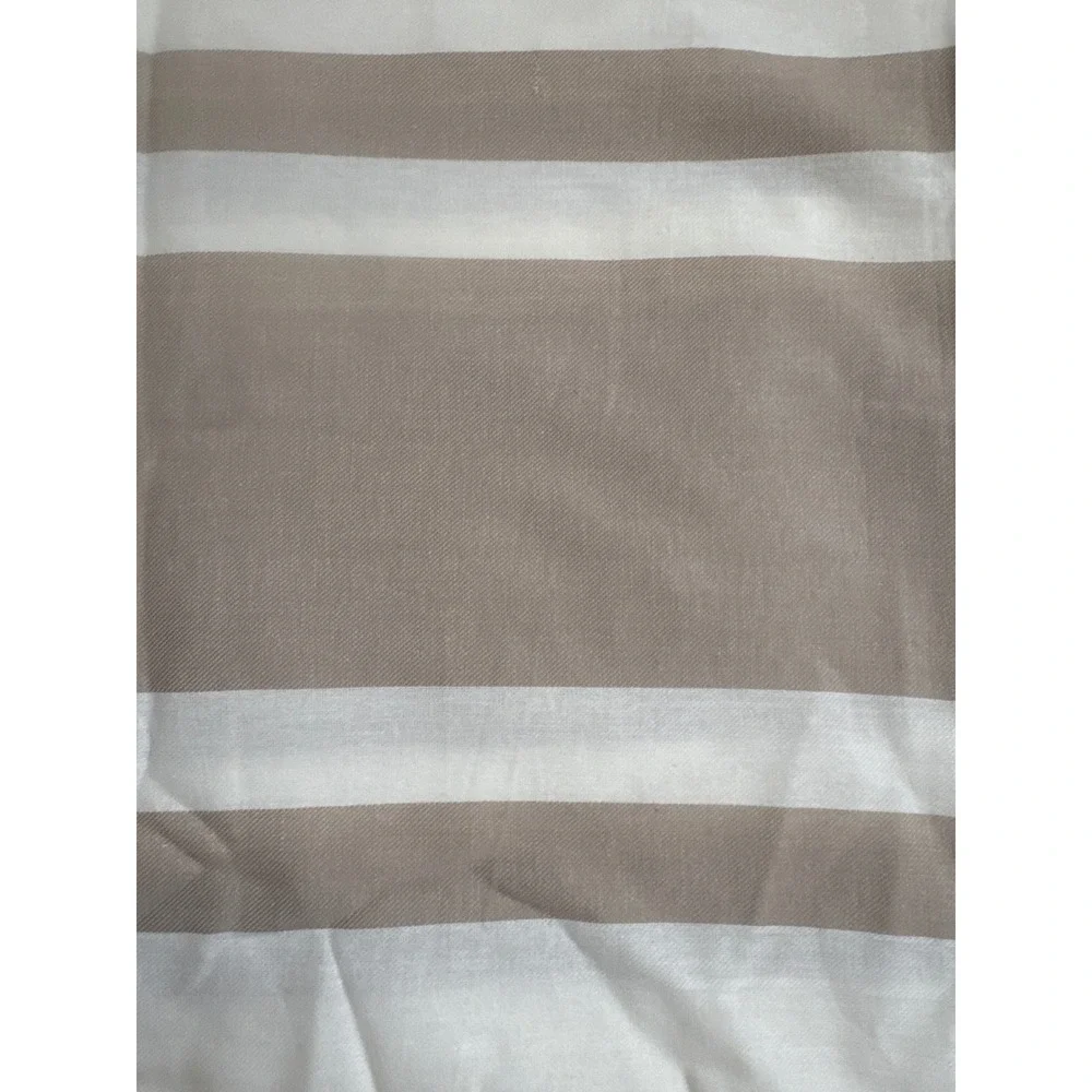 Pottery Barn Modern Farmhouse Striped Shower Curtain White Tan 72x72 Bathroom